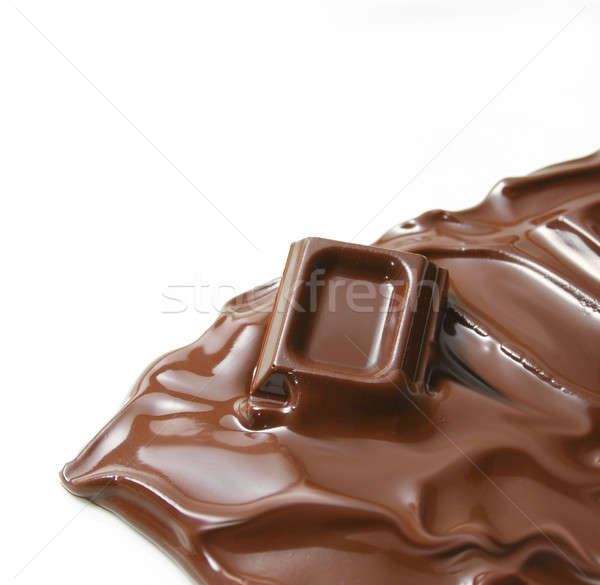 Olvad csokoládé darab étcsokoládé fehér cukorka Stock fotó © Anterovium