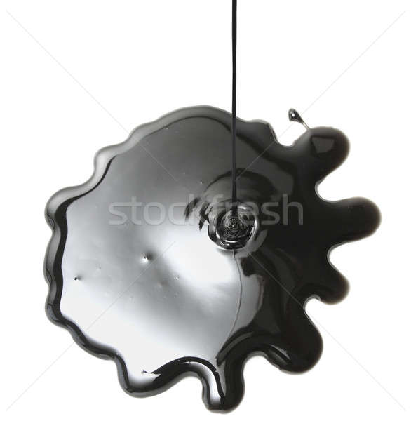 Oleju czarny splatter plama biały Zdjęcia stock © Anterovium