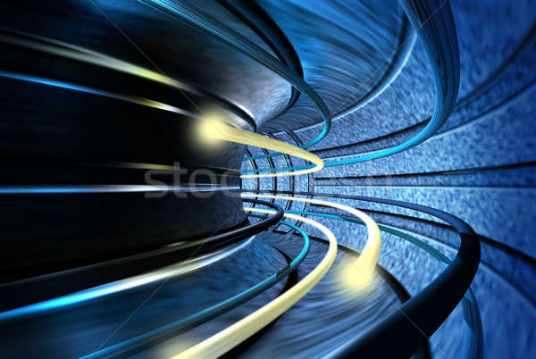 Tunnel Geschwindigkeit Licht Beschleunigung Straße Stock foto © Anterovium