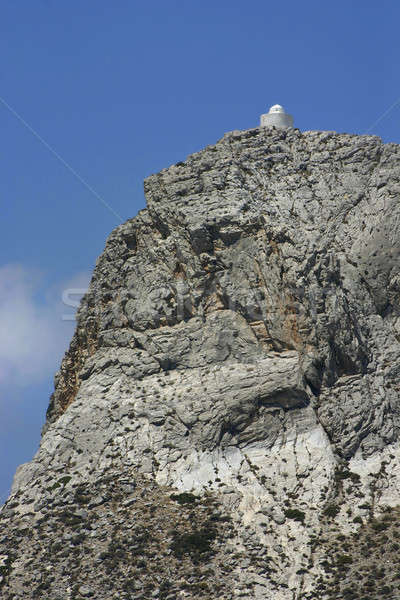 Berg kerk witte Grieks hoog steil Stockfoto © Anterovium