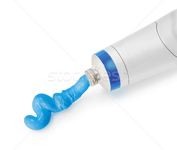 Cyan blue color tube squeezed Stock photo © Anterovium