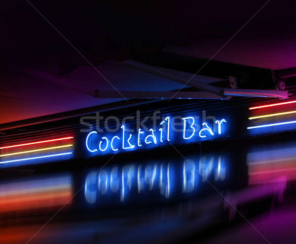 Coctail bar neon sign glowing Stock photo © Anterovium