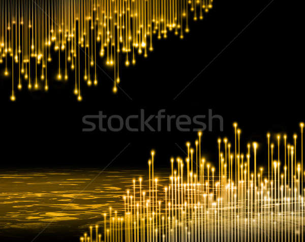 Golden light fibres stage Stock photo © Anterovium