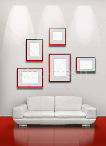 красный полу белый галерея фотография выставка Сток-фото © Anterovium