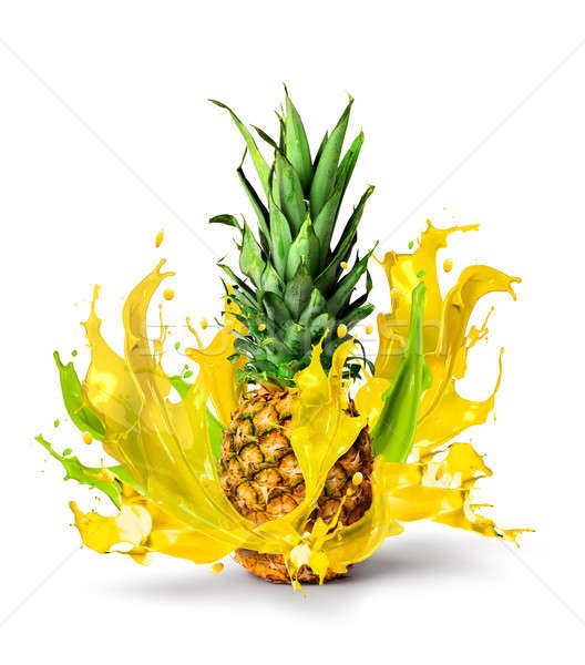 Friss ananász gyümölcs lédús ízlés csobbanás Stock fotó © Anterovium