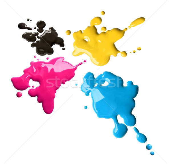 Color salpicaduras cuatro impresión cian magenta Foto stock © Anterovium