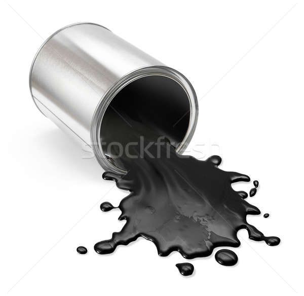 Festékes flakon olaj fém hordó izolált fehér Stock fotó © Anterovium