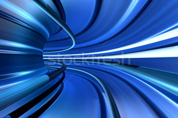Tunnel snelheid Blauw hoog snelheid verkeer Stockfoto © Anterovium