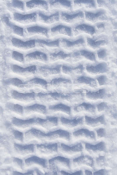 Heavy tire track in snow Stock photo © Anterovium