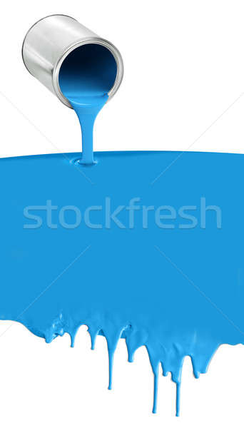 Festékes flakon áramló kék fehér festék munka Stock fotó © Anterovium