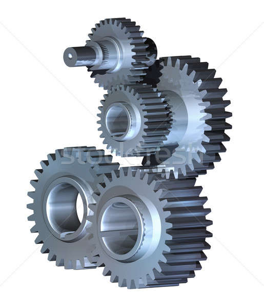 Engrenagem rodas mecanismo complexo tecnologia Foto stock © Anterovium