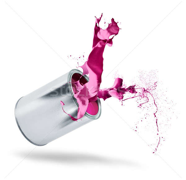 Paint can falls color splash Stock photo © Anterovium