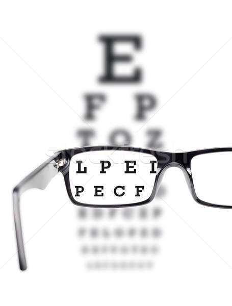 Stockfoto: Zicht · test · oog · bril · witte · geïsoleerd