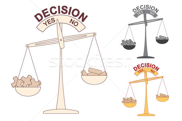 Plus and Minus on Decision Scale Stock photo © antkevyv
