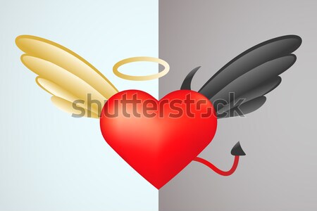 Heart with Horns and Wings Stock photo © antkevyv
