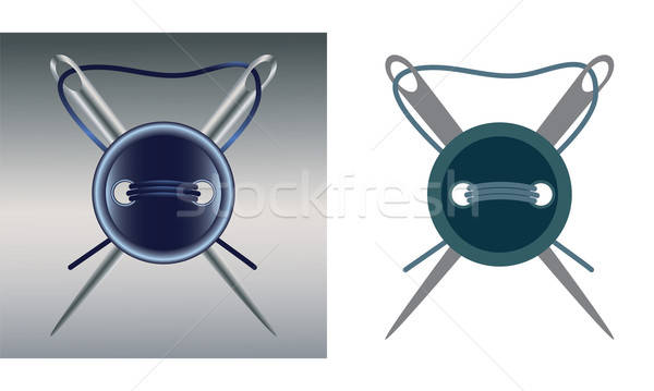 Sewing Needles and sewed button Stock photo © antkevyv