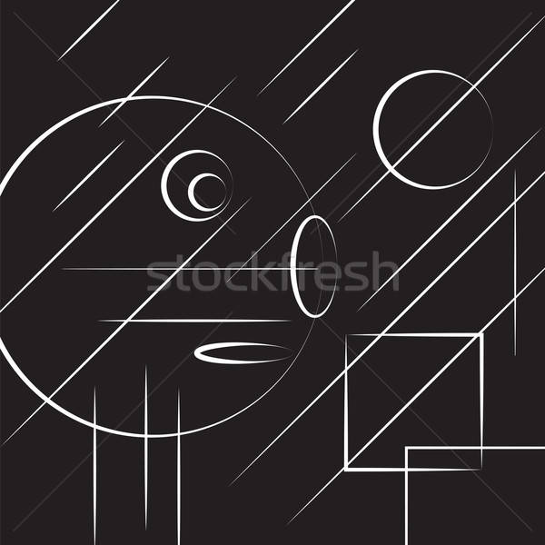 abstract head lines on black Stock photo © antkevyv