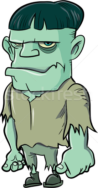 Desenho animado isolado branco verde diversão engraçado Foto stock © antonbrand
