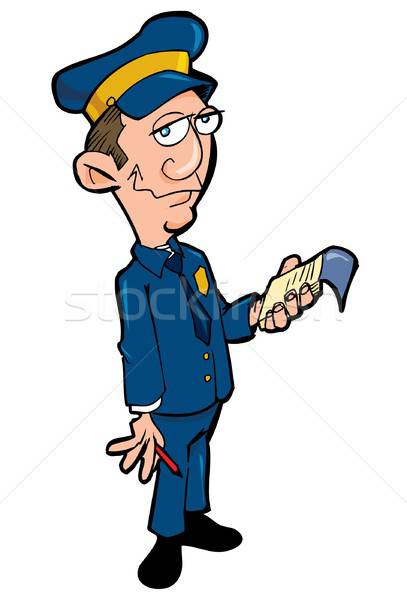 Cartoon policeman with a notebook Stock photo © antonbrand