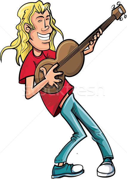 Cartoon rock singer with guitar. Stock photo © antonbrand