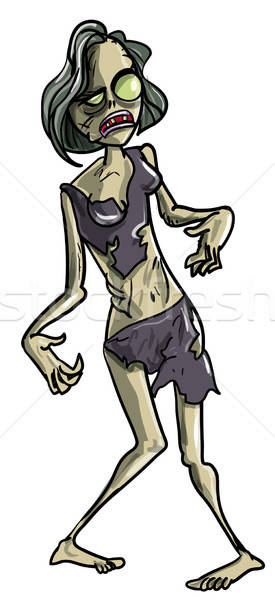 Skeletal female zombie Stock photo © antonbrand