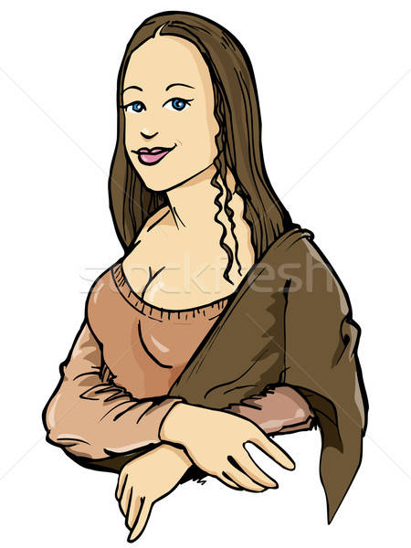 Cartoon of the Mona Lisa with her smile Stock photo © antonbrand