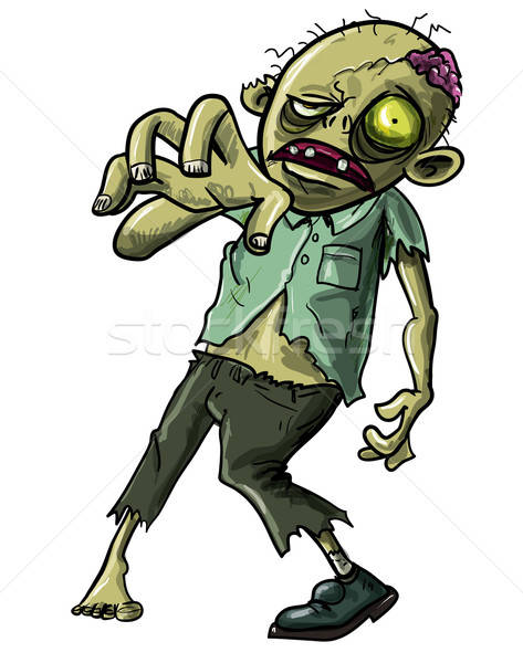 Zombie Bewegung Karikatur Illustration Leiche Stock foto © antonbrand