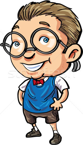 Cute Cartoon nerd with a bow tie Stock photo © antonbrand