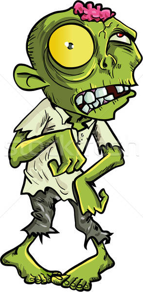 Cartoon zombie with a big yellow eye Stock photo © antonbrand