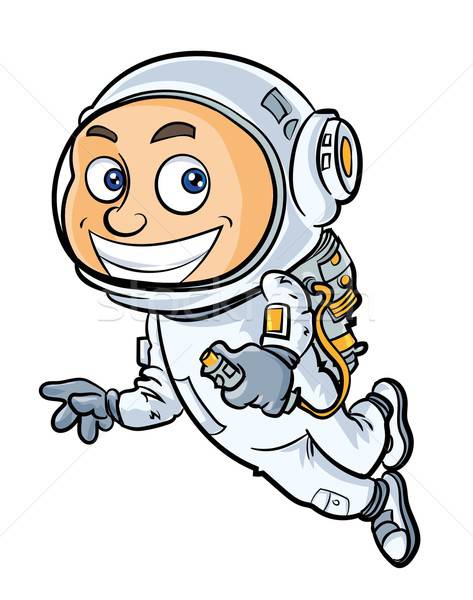 Stockfoto: Cartoon · cute · astronaut · geïsoleerd · pak · kleur