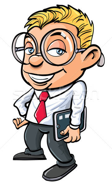 Cartoon cute nerdy office worker Stock photo © antonbrand