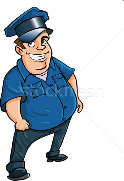 Fat jolly cartoon policeman Stock photo © antonbrand