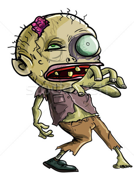 Karikatur Zombie Bewegung Illustration Leiche Stock foto © antonbrand
