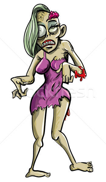 Zombie desen animat ilustrare sangeros prostituata Imagine de stoc © antonbrand