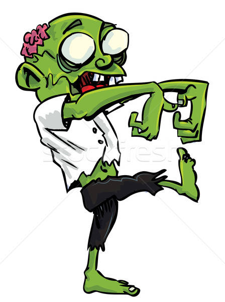 Cartoon zombie with exposed brain Stock photo © antonbrand