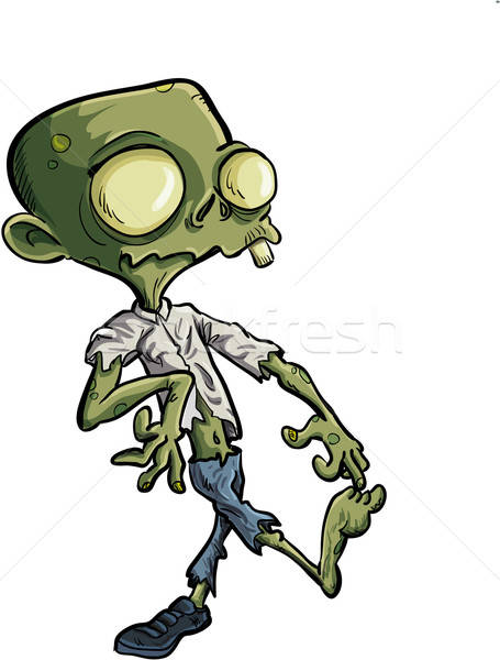 Karikatur Zombie Kleidung riesige Augen Tod Stock foto © antonbrand