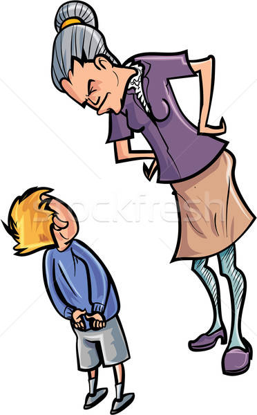 Cartoon teacher scolding a child Stock photo © antonbrand