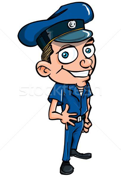 Cute Karikatur Polizist isoliert weiß Recht Stock foto © antonbrand