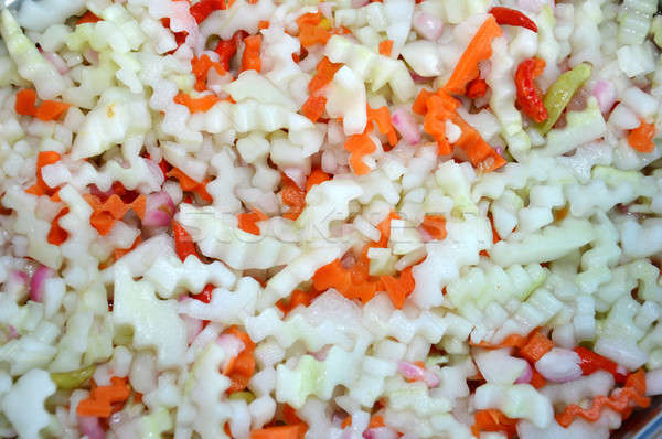 Eingelegtes Gemüse Essen Karotte Gemüse Zwiebel Gewürz Stock foto © antonihalim