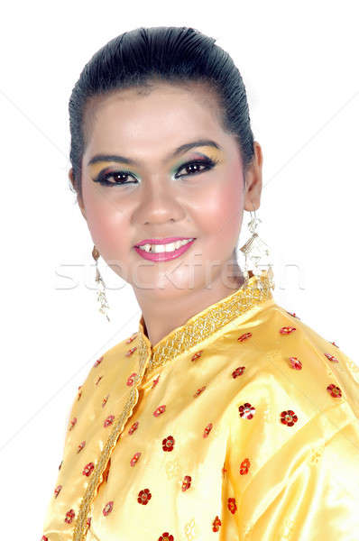Portre Asya genç kız geleneksel yerli kabile Stok fotoğraf © antonihalim
