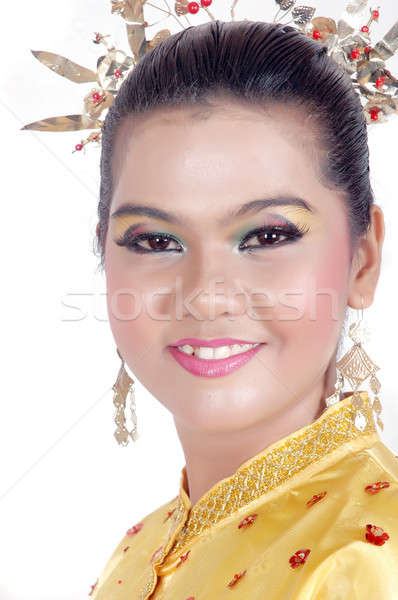 Retrato asiático jovem tradicional indígena tribal Foto stock © antonihalim