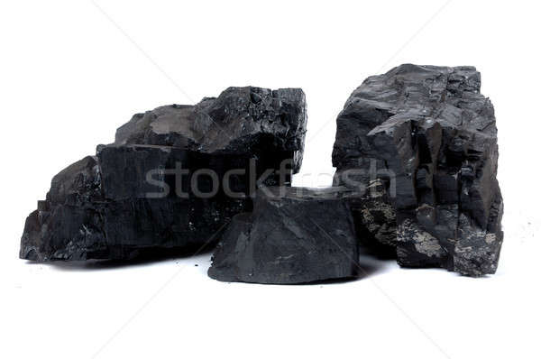 Kohle isoliert weiß Erde Industrie schwarz Stock foto © antonihalim