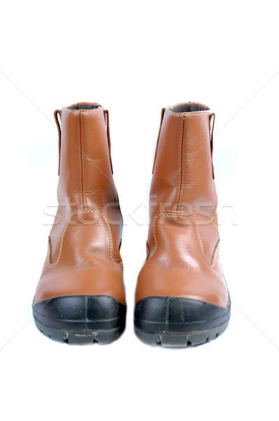 Paar braun Leder Stiefel isoliert weiß Stock foto © antonihalim