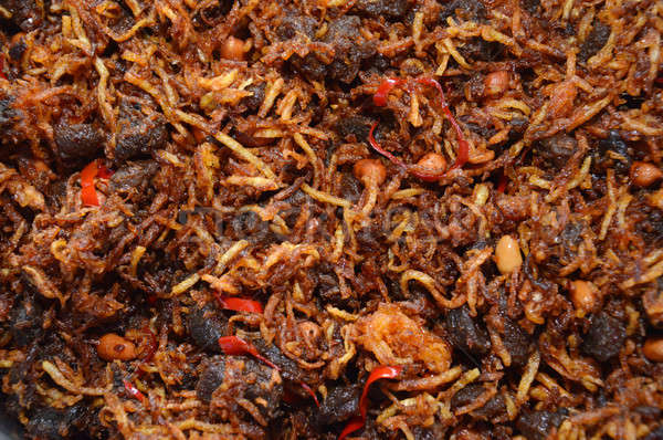 Sült chilli marhahús tipikus oldal edények Stock fotó © antonihalim