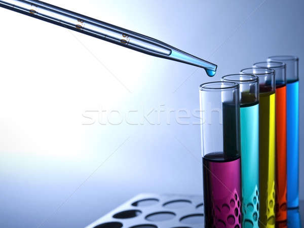Teszt csövek közelkép szín orvosi üveg Stock fotó © antonprado