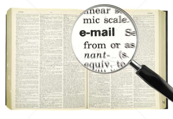 Dicţionar căutare lupa cuvant e-mail scrisoare Imagine de stoc © antonprado