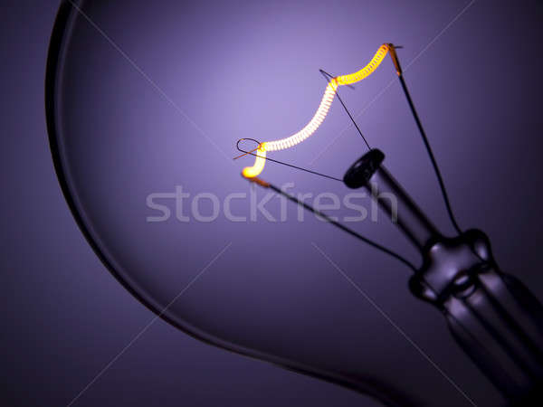 燈泡 光 紫色 關閉 透明 燈泡 商業照片 © antonprado