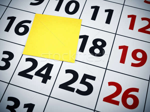 Sticky note kalender Rood zwarte witte Stockfoto © antonprado