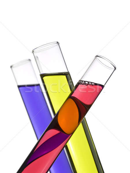 Stock fotó: Teszt · csövek · három · színes · izolált · fehér