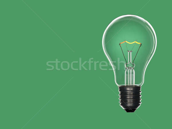 Villanykörte világoszöld átlátszó villanykörte zöld volfrám Stock fotó © antonprado